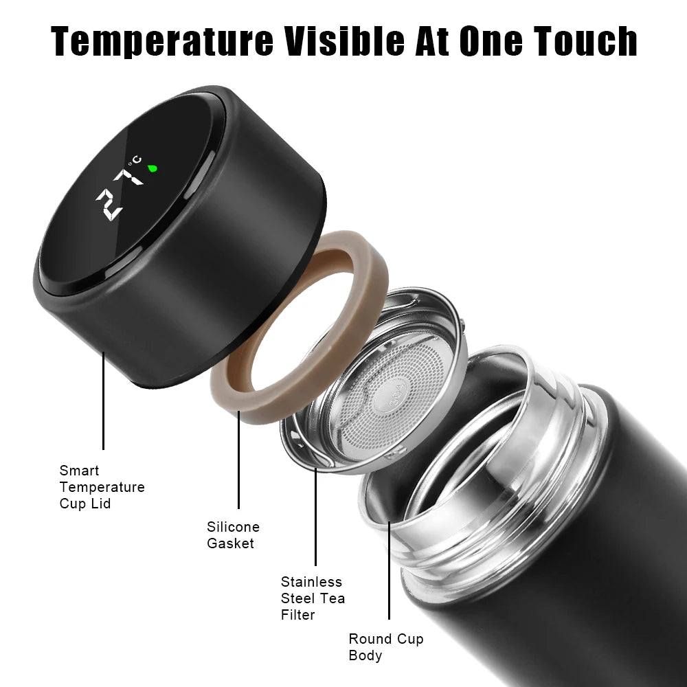Temperature Display Stainless Steel Intelligent Thermos 500ML Led Digital Coffee Thermal Mugs Smart Insulation Cup Water Bottle
